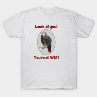 African Grey Parrot on Perch T-Shirt